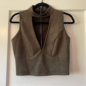 Suede Crop Top